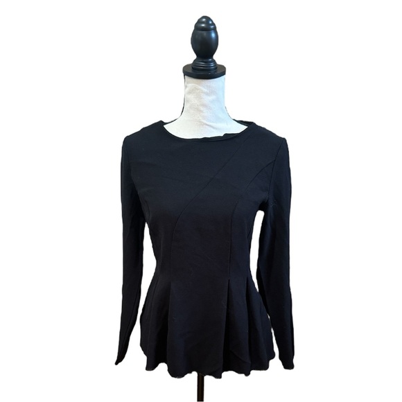 Zara Tops - Long Sleeve Crew Neck Peplum Top